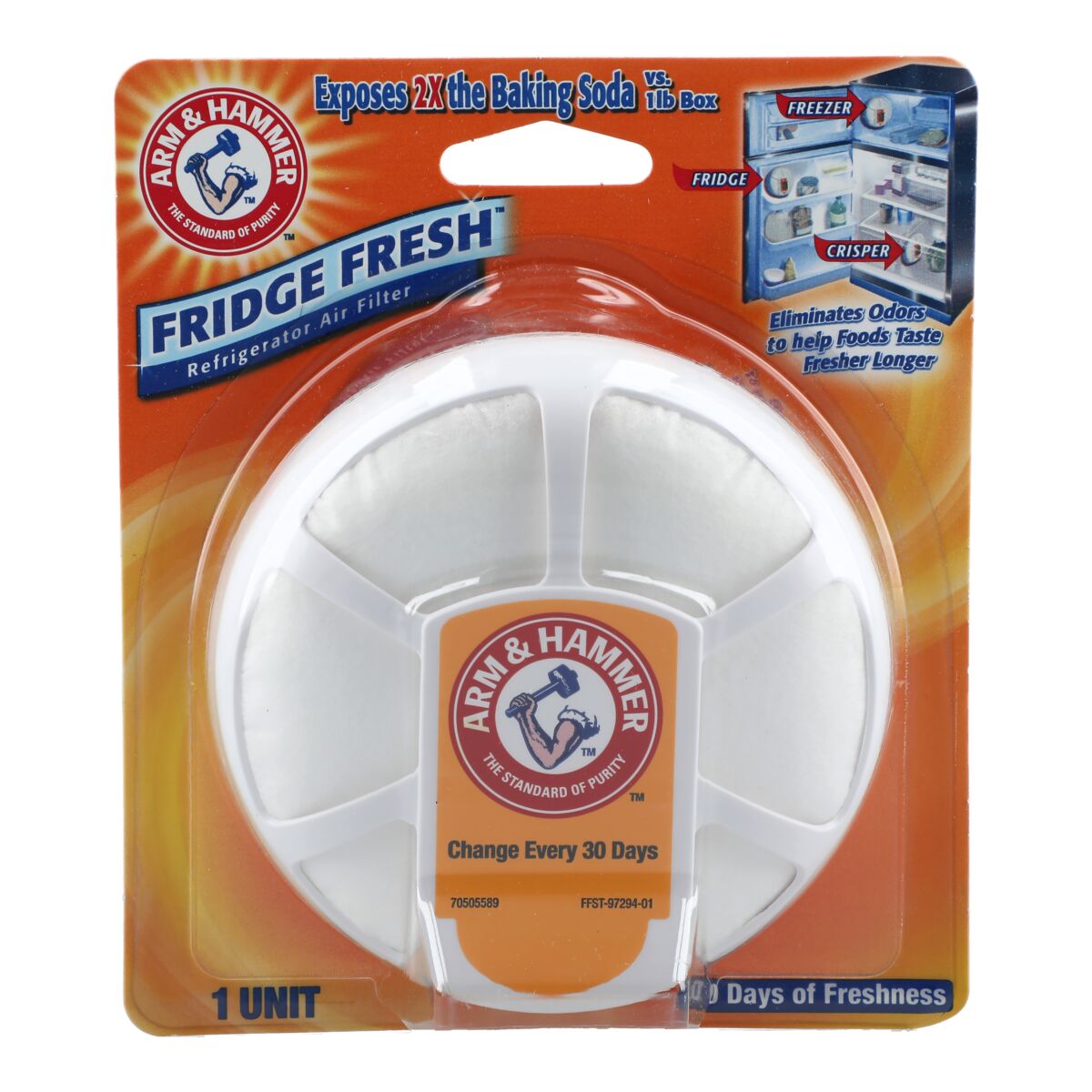 Arm and Hammer Fridge Fresh Round Refrigerator Air Cleaning Filter